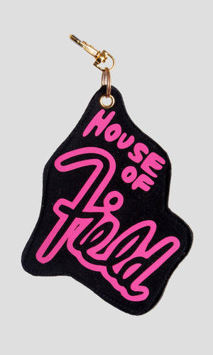 Reflective House of Field Bag Charm - Hot Pink