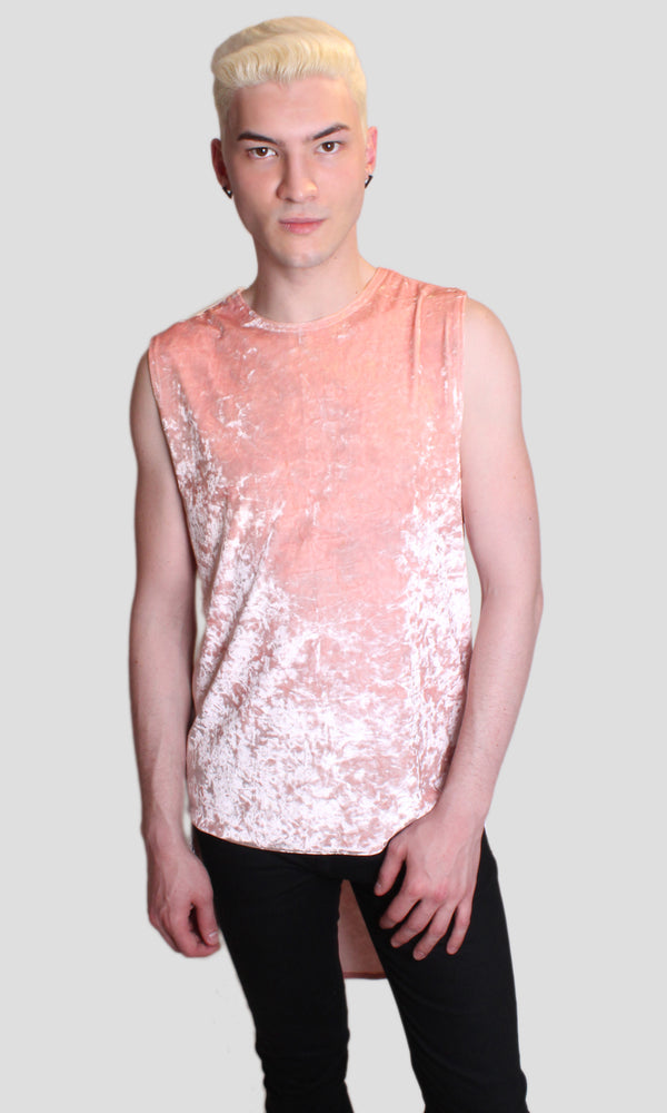 B Boy Velvet Tank Top -Pink