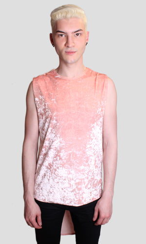 B Boy Velvet Tank Top -Pink