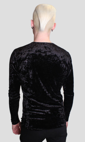 B Boy Velvet Muscle Shirt - Black