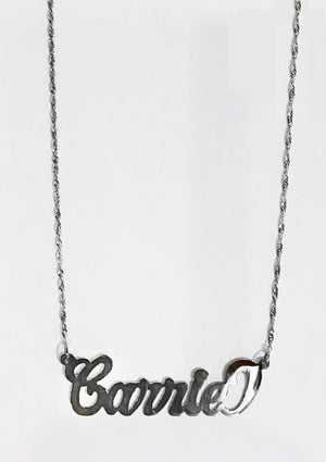 Custom Name Necklace | 14K White Gold