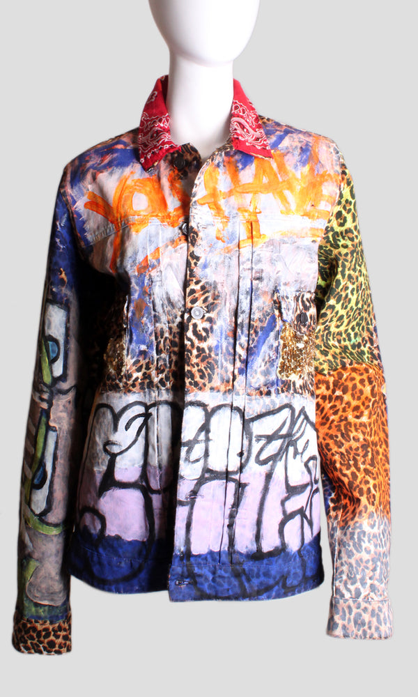 Leopard Bandana Collar Jacket